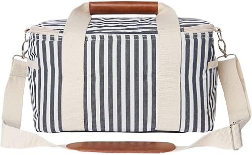 Miniatura 2 de Business & Pleasure Co. Bolsa térmica prémium  Bolsa de almuerzo vintage de 14 litros para días de playa y pícnics  Forro aislado a prueba de fugas