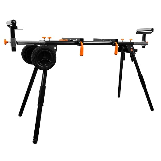 WEN Miter Saw Stand, Collapsible and Rolling with 3 Onboard Outlets (MSA330)