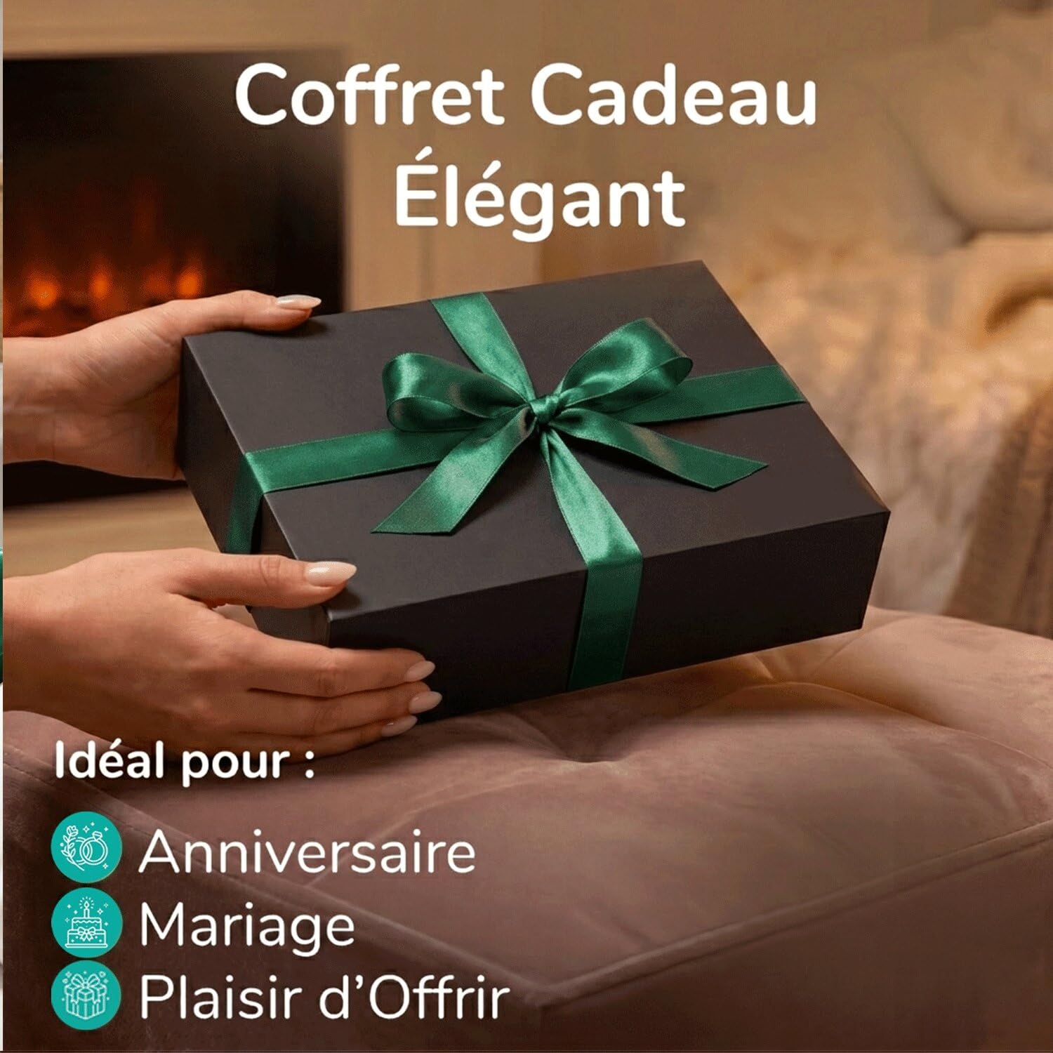Coffret Cadeau Soie 100% Mulberry 22mm Taie 50x70 + Masque + Chouchou Vert