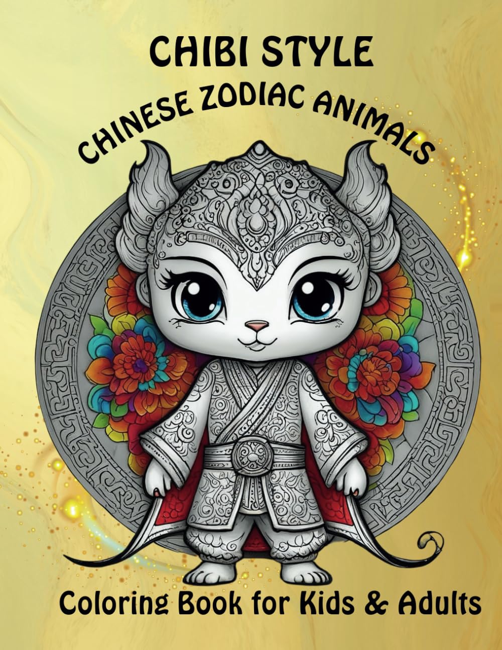 Chibi Style Chinese Zodiac Animals Coloring Book for Kids & Adults: A Fun and Relaxing Coloring Adventure Featuring the 12 Zodiac Animals