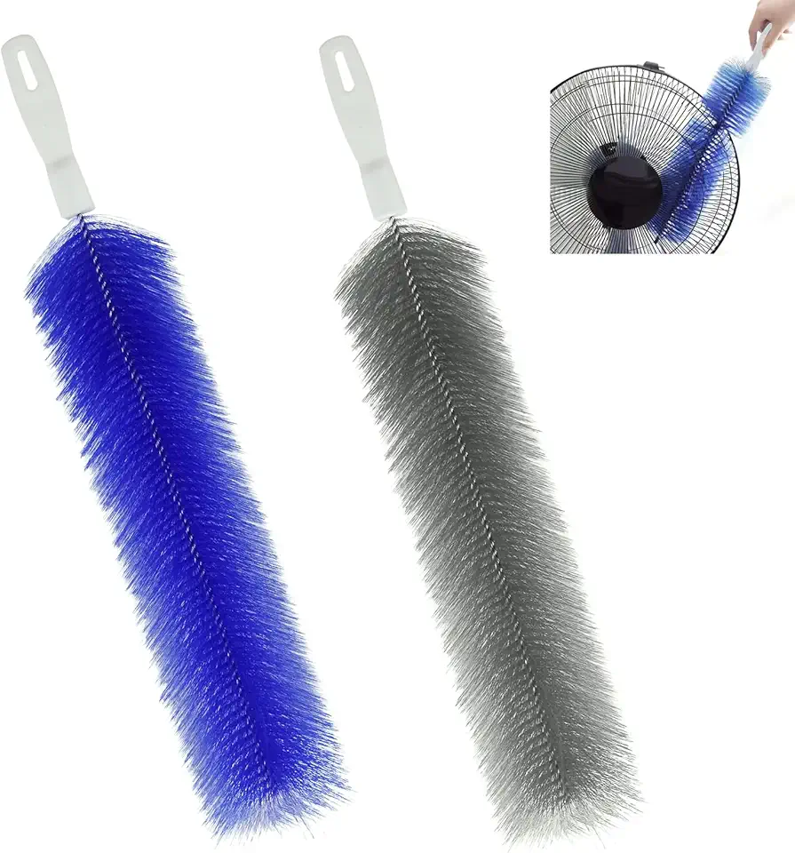 2 peças de espanador de teia de aranha, conjunto de escovas de limpeza de ventilador dobráveis reutilizáveis, espanador de microfibra de plástico para persianas de ar condicionado, ventilador de teto