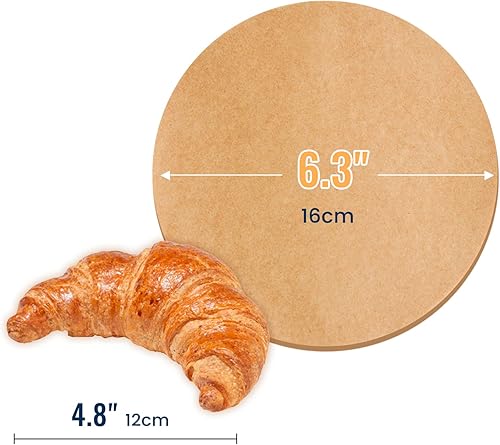 Miniatura 2 de Happy Seal 6.3 pulgadas, 250 piezas de papel pergamino, forros desechables para freidora de aire, papel pergamino circular para hornear pasteles