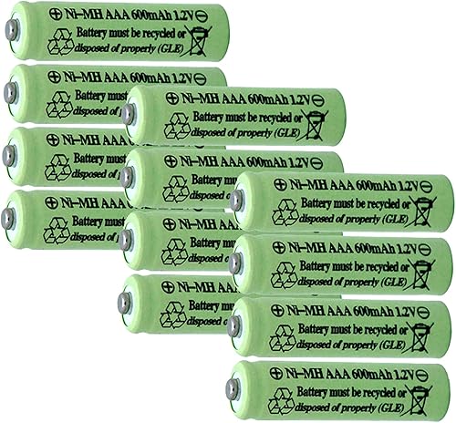 OXWINOU Baterías de luz solar AAA NiCd AAA 12 V AAA tamaño NiCd AAA 600 mAh 12 V baterías recargables para lámpara solar luz solar amarillo 12 piezas