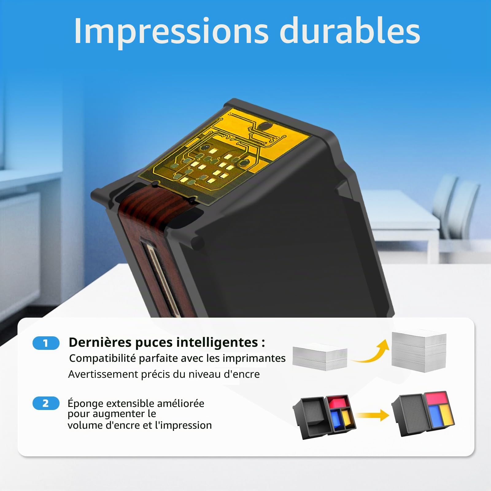 PG-540XL CL-541XL Cartouches d'encre, 540 541 Noir et Couleur-Imprime jusqu'à 1000 Pages- Compatibles avec Cartouche Canon 540 541 avec Canon Pixma TS5151, TS5150, MG3650, MG4250, MX475, MX535