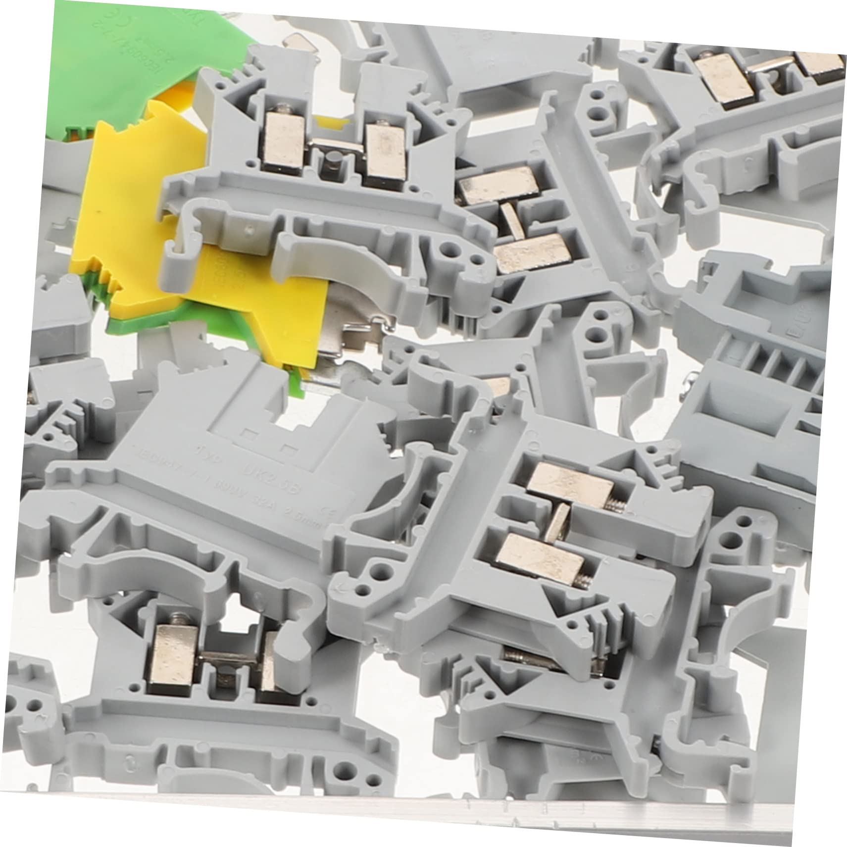 Operitacx Morsettiere Per Din Morsetti in Materiale Ignifugo Incluso Blocco e Staffe Terminali Per Installazione Su Din