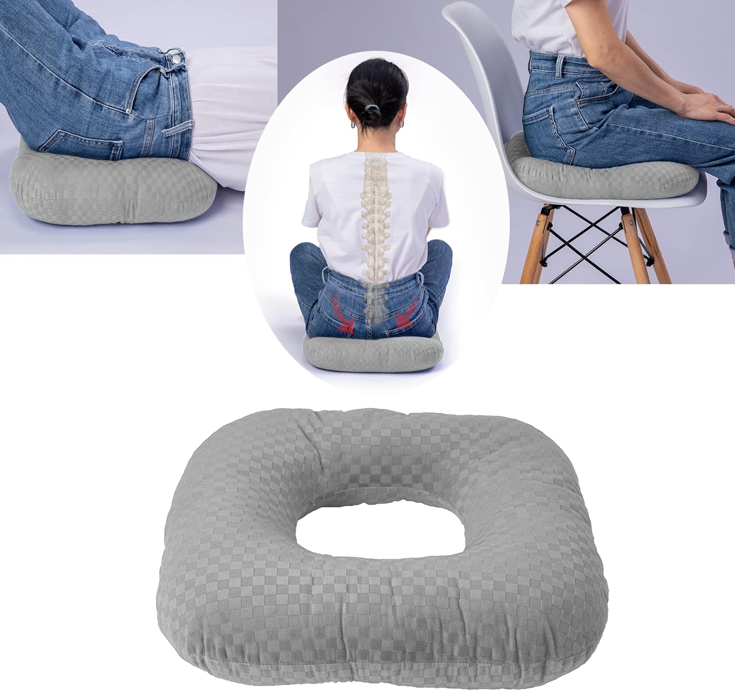 Wuronsa Donut Pillow for Tailbone Pain Relief Seat Cushion, Orthopedic