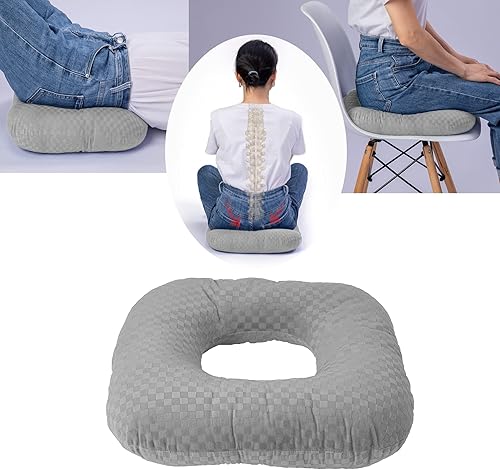 Wuronsa Almohada de dona para alivio del dolor del coxis, almohada ortopédica para hemorroides, almohada posparto para úlcera de presión del