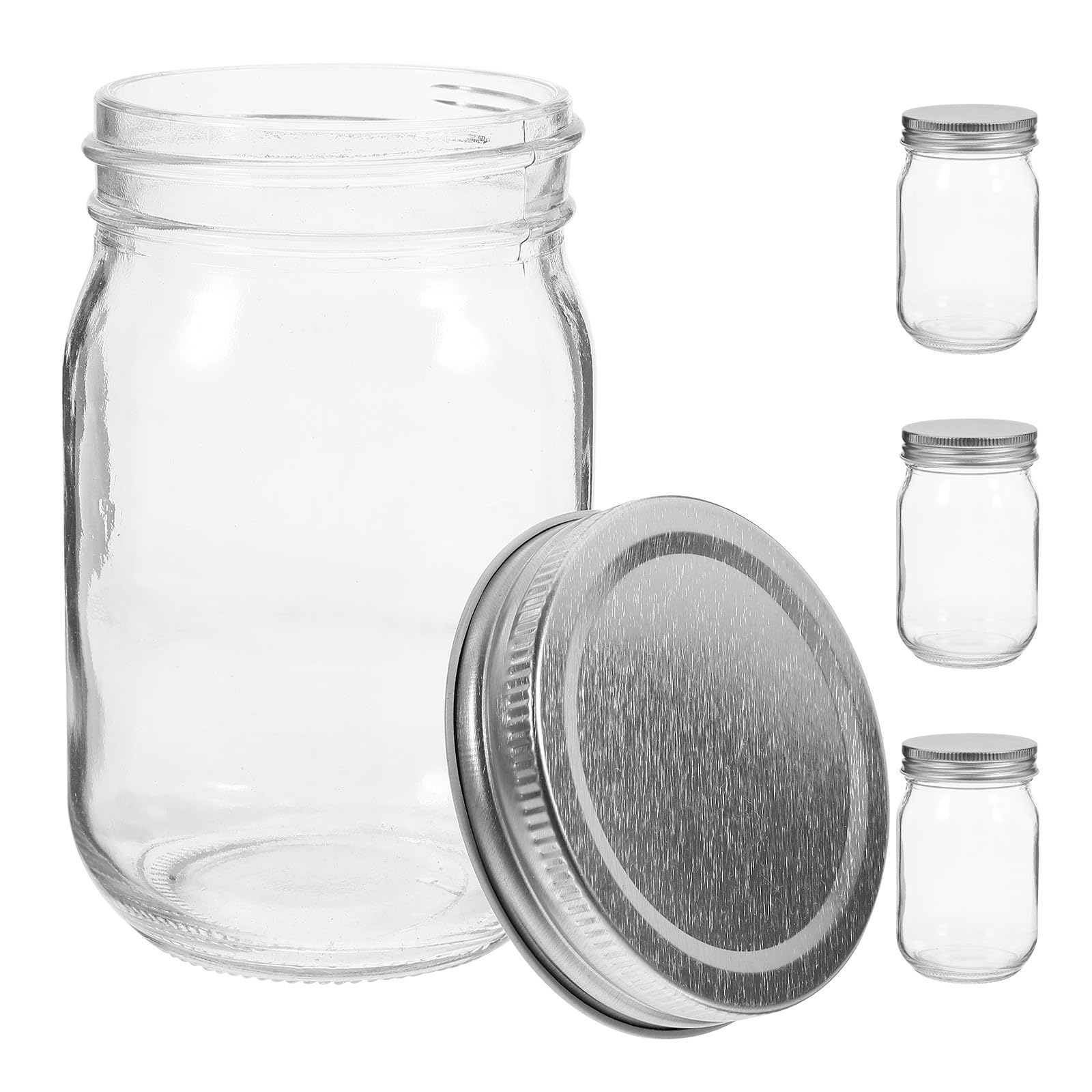 4 Stück Glas Mason Gläser 380ml mit Deckel, Dicht Verschlossen, Vielseitig
