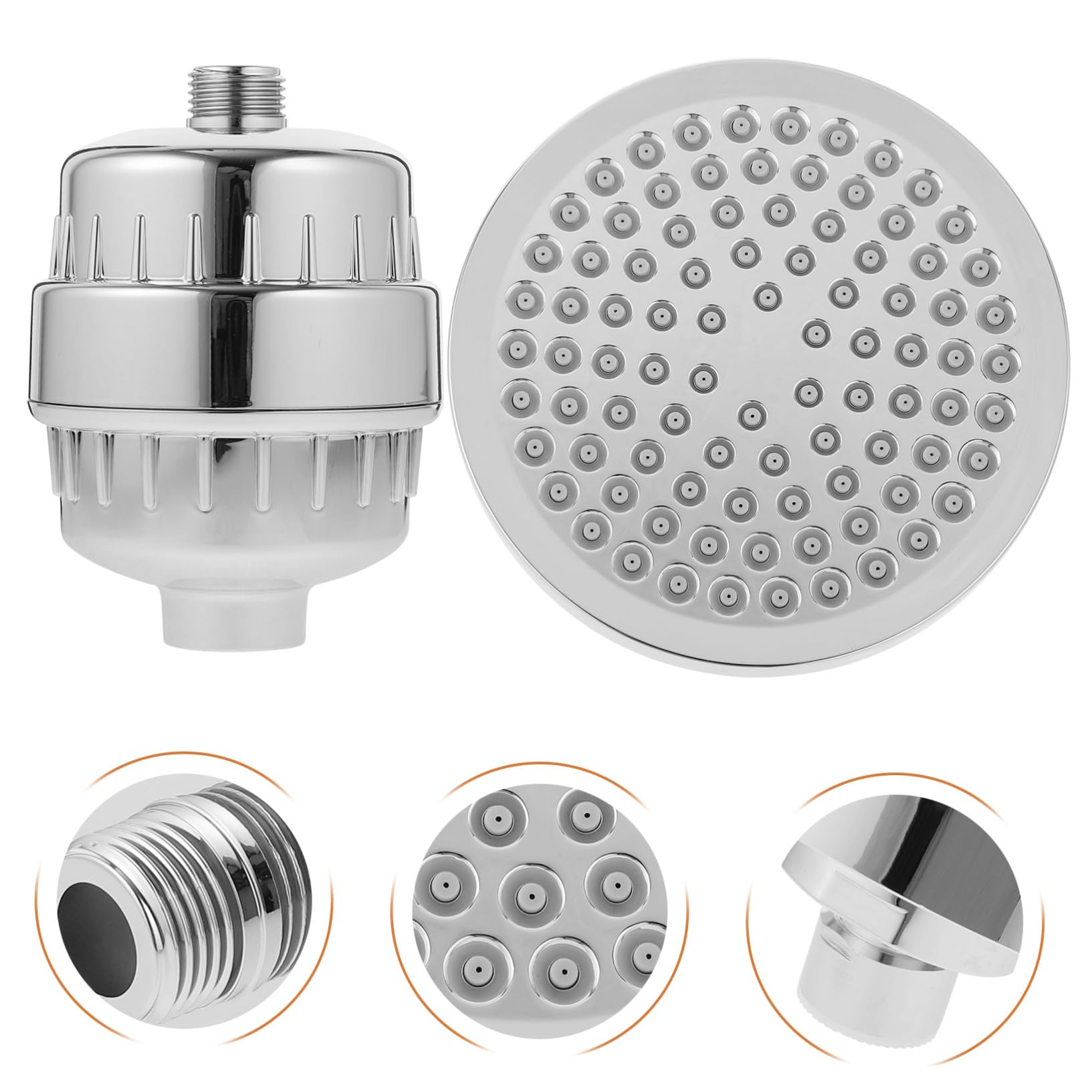 Alcachofa de ducha de alta presión con filtro de agua dura giratorio, spray de lluvia para eliminar el cloro para una experiencia de baño lujosa, flujo de cascada cómodo