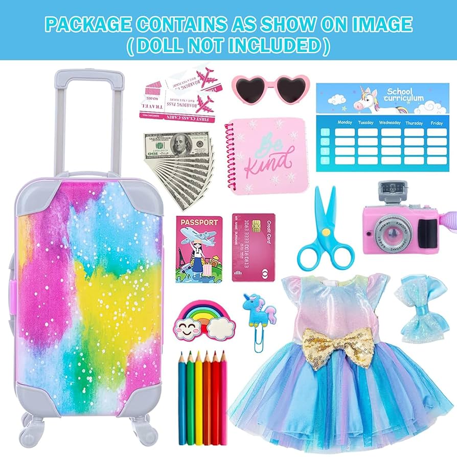 MINILA ラウンドロゴバルーンロンパース Amazon.com: XFEYUE 32 pcs American Doll Clothes and