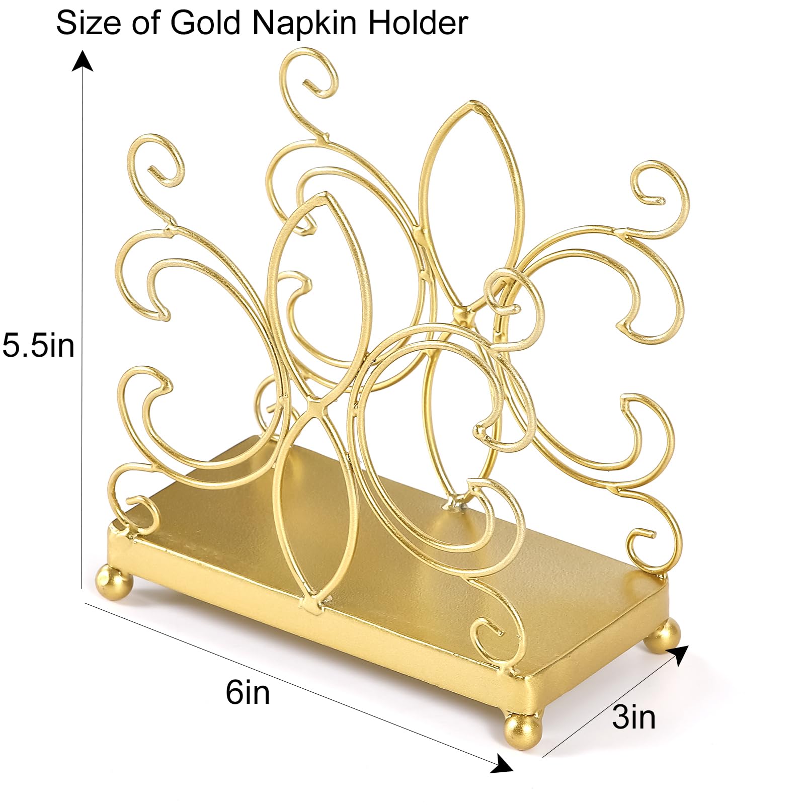 Servilletero dorado para mesa, servilleteros de metal modernos, servilleteros de cóctel dorado adecuado para restaurante, cocina y encimeras, cenas, regalos de vacaciones.