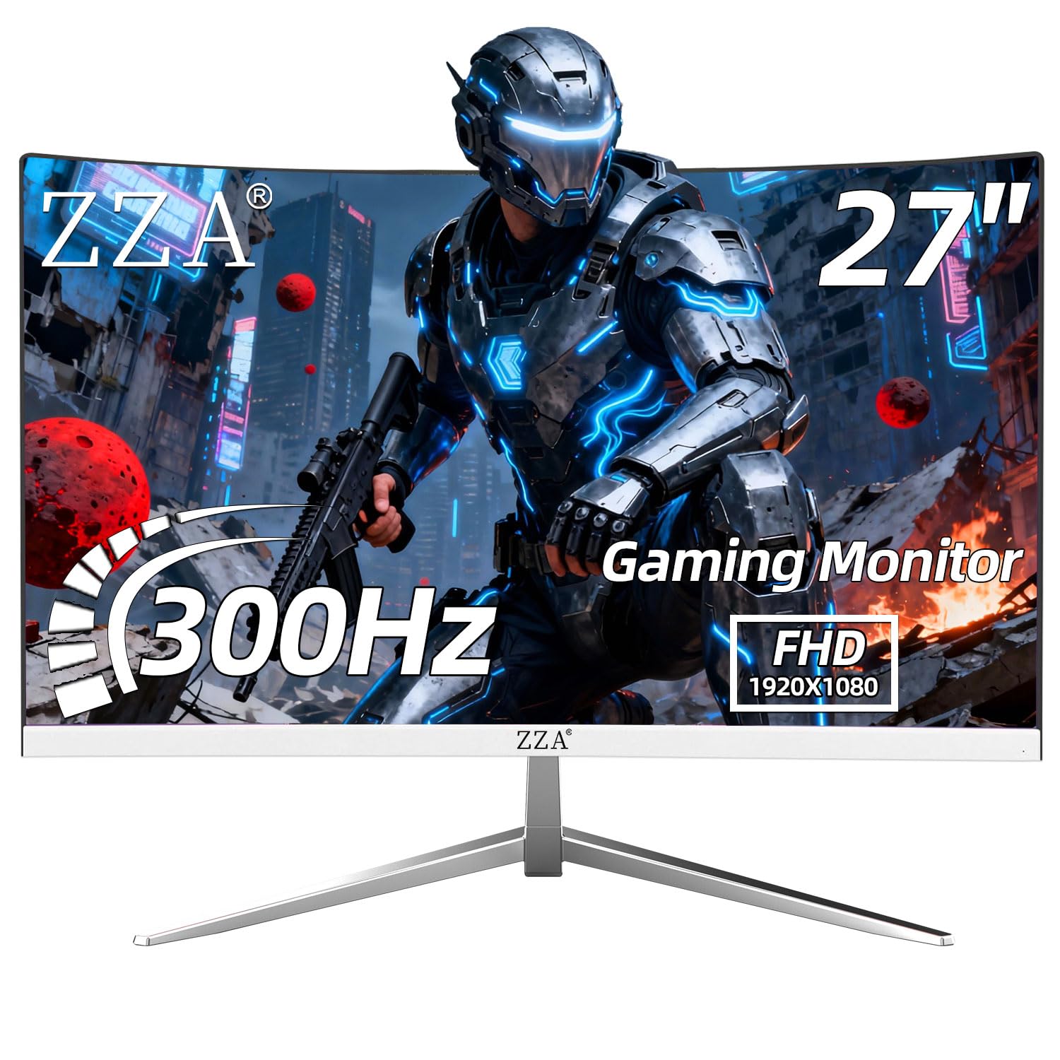 Amazon.com: ZZA 27 inch White Gaming Monitor,240-300Hz Curved