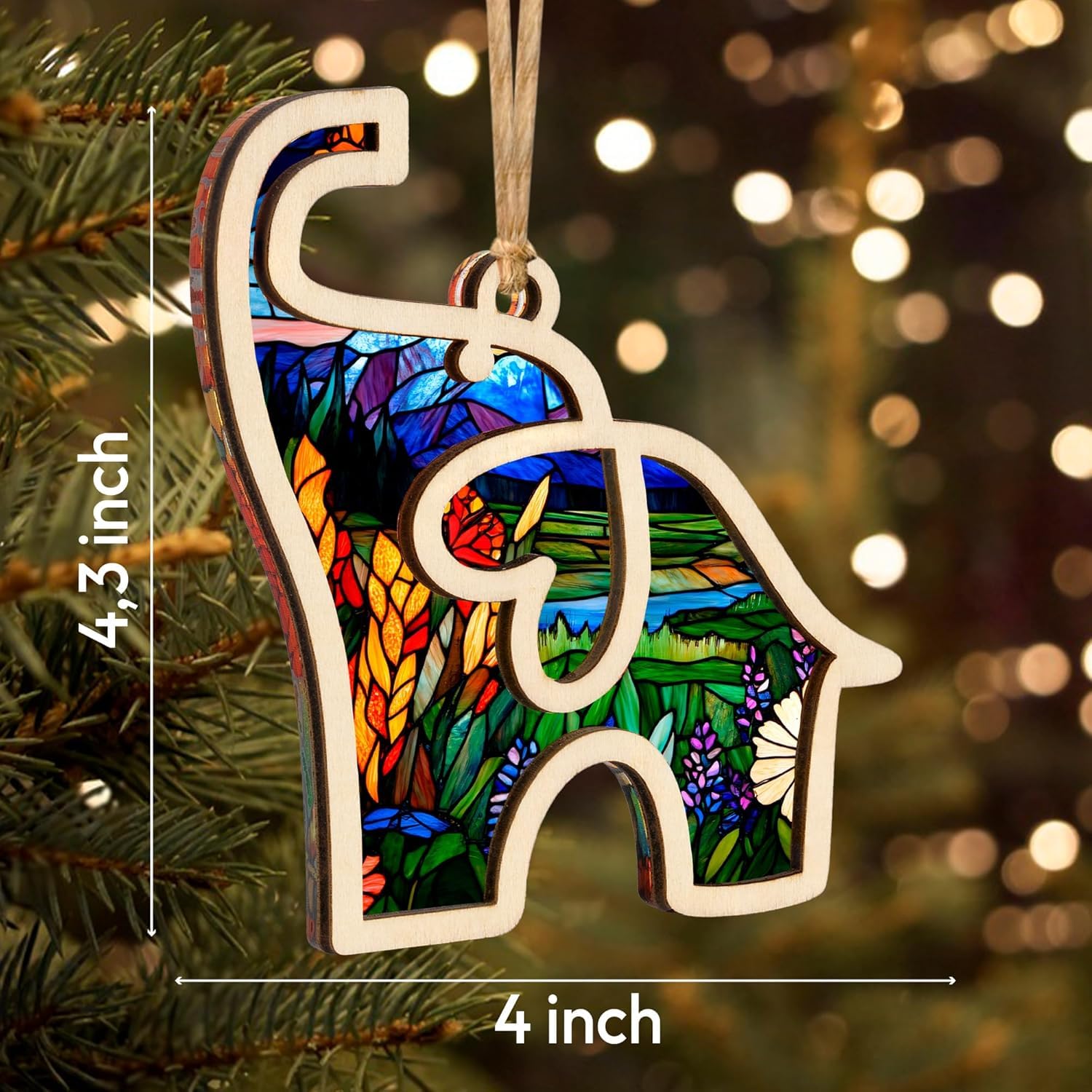 Ornement D'Éléphant Pour Les Amies, 10,7x7,3cm Ornements D