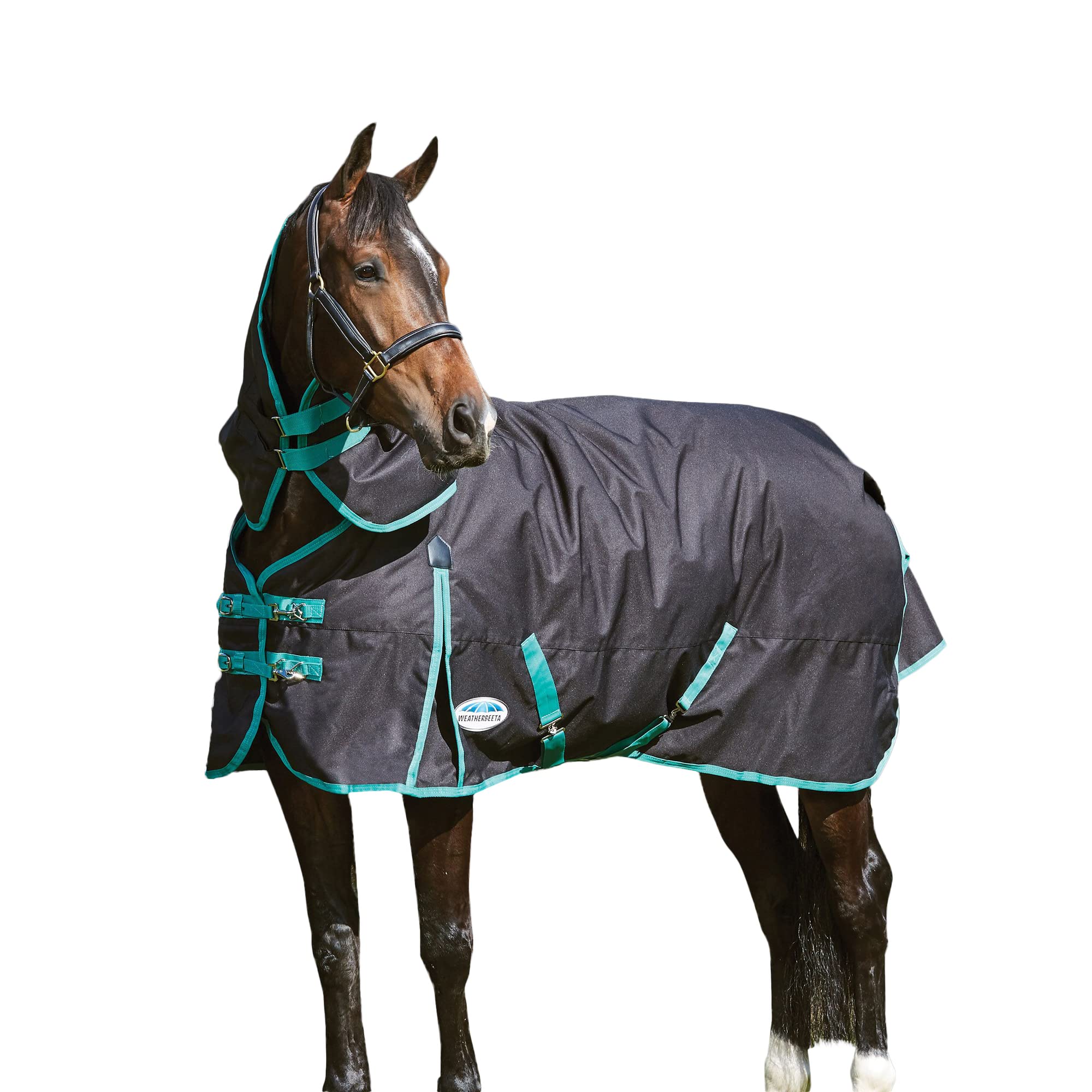 Couverture Weatherbeeta Green-tec 900d Detatch-a-Neck Medium cheval imperméable Noir Vert - 8
