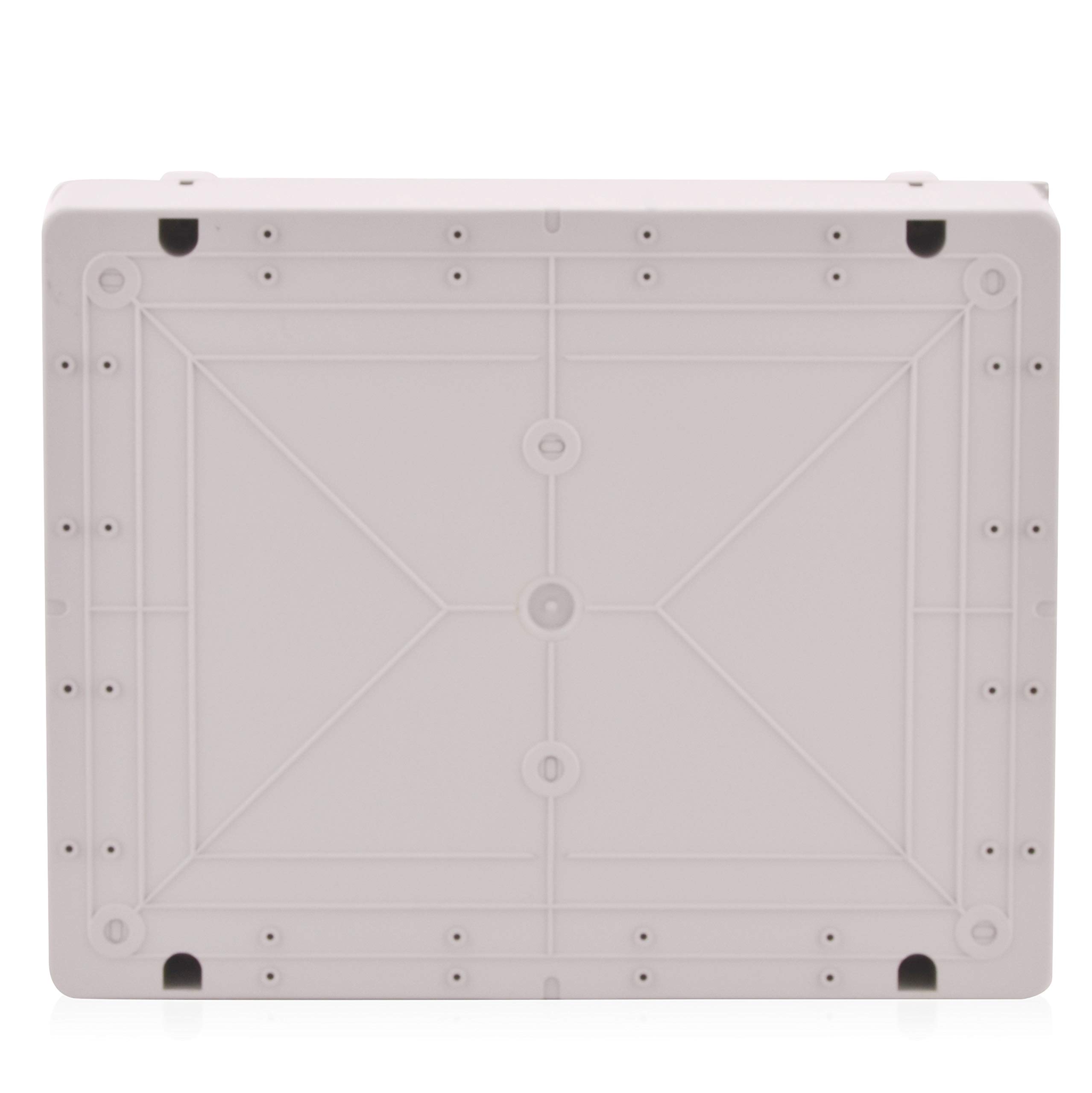 Intratec caja industrial 380x300x120mm, plástico, IP65, con tornillos de bisagra, incluye placa de montaje y prensaestopas
