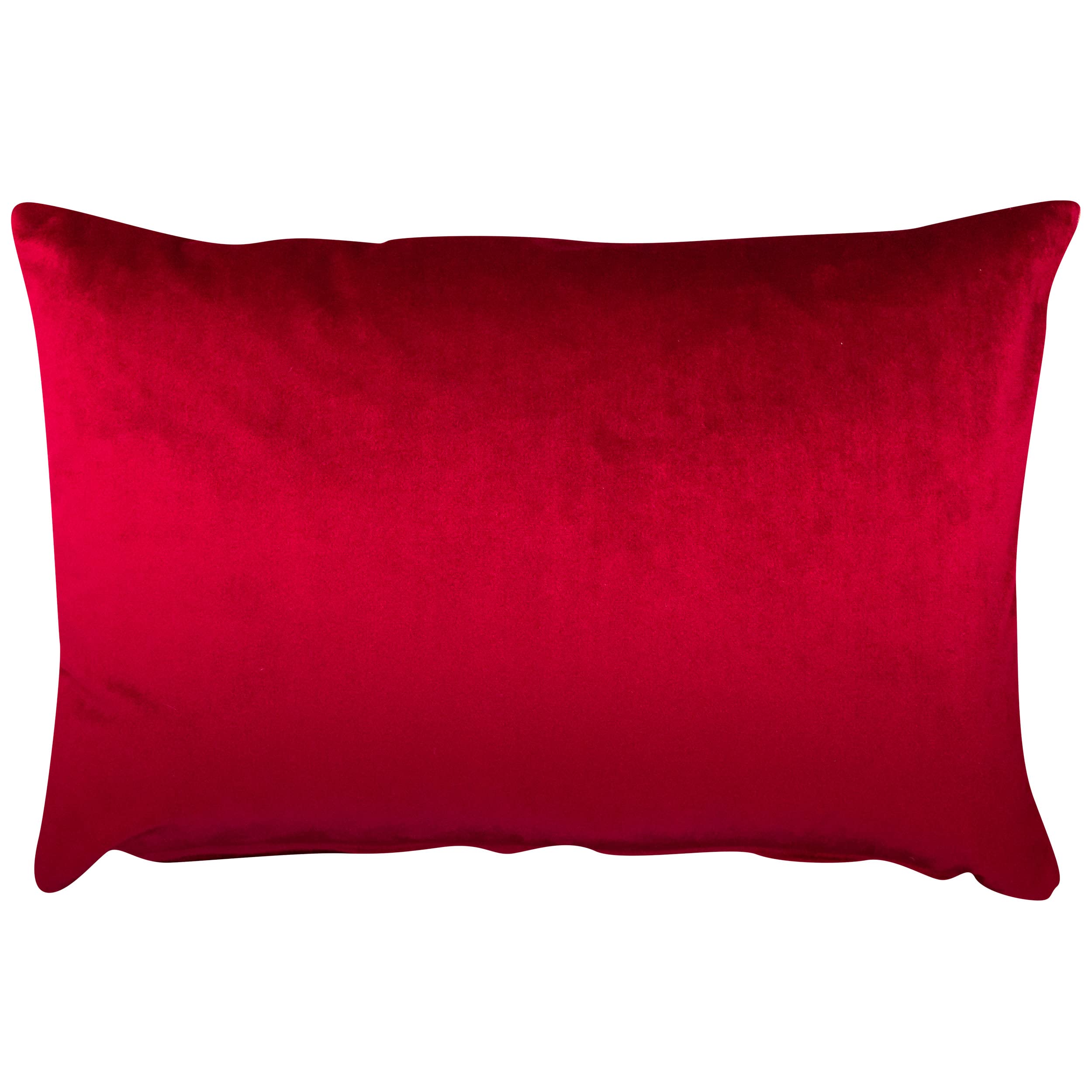 Linen Loft Red Bella Plain Velvet Boudoir Cushion Cover. Bright Cherry Supersoft Velvet Chenille. Modern And On-Trend Home Accessory. 17X12 Rectangle Cover Only