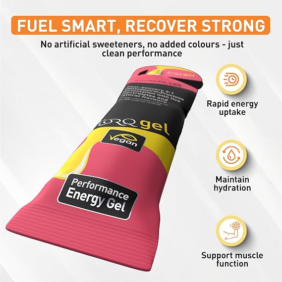 TORQ Running Gels with Electrolytes - 2:1 Maltodextrin: Fructose for Endurance Sports & Optimal Performance | Energy Gels for Running, Cycling & Marathons - 30g Carbs Per Gel | Apple Crumble 15