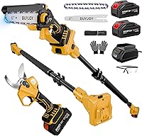 Vista 1 de Sierra de poste 4 en 1 y tijeras de podar eléctricas, sierras de poste de 6 pulgadas para podar árboles, tijeras de podar inalámbricas con poste