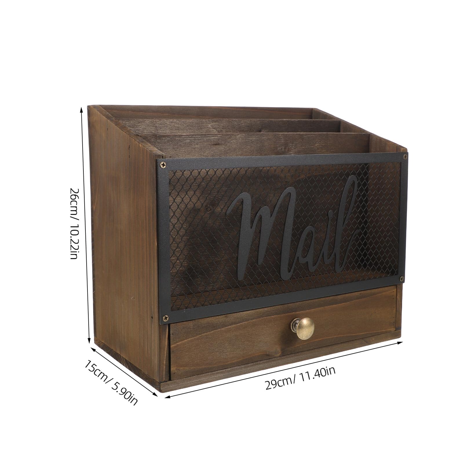 MAGICLULU Portadocumenti in Legno da Tavolo con Scomparti e Cassetto Organizer per Posta e Accessori da Scrivania Adatto per Documenti e Lettere