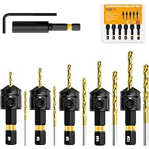 Countersink Drill Bit Set, 12PCS HSS Adjustable Tapered Counter Sink Drill Bit Set, #4, #6, #8, #10, #12, 1/4" Hex Shank, Magnetic Extension bit Holder with Storage Box