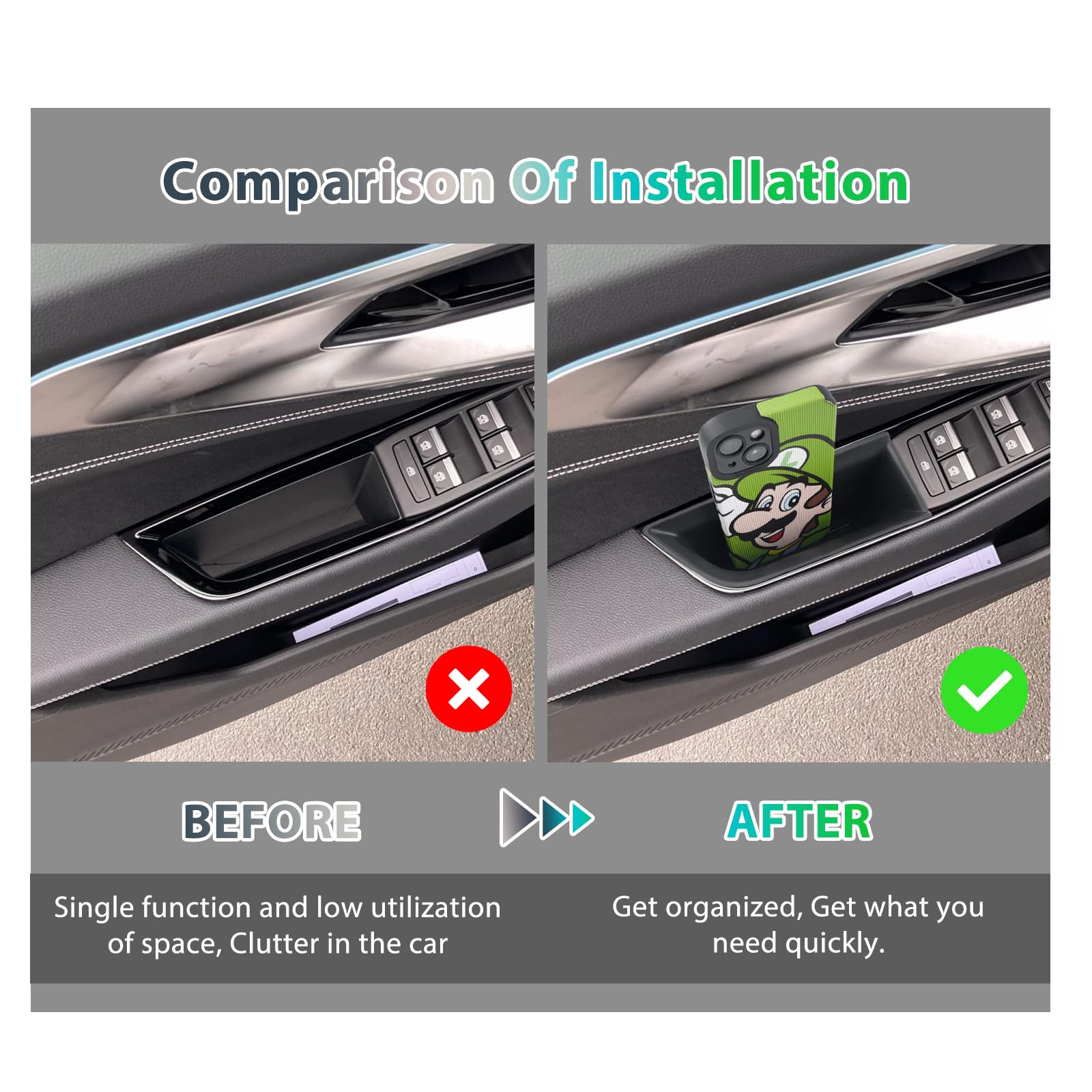 GAFAT Compatibile con Renault Austral/Espace 6 Vi 2023-2026 2027 Contenitore Portaoggetti, Austral E-Tech Hybrid 2025 Organizer Console Centrale della Porta [Porta di Casa & Posteriore 4 Pezzi]