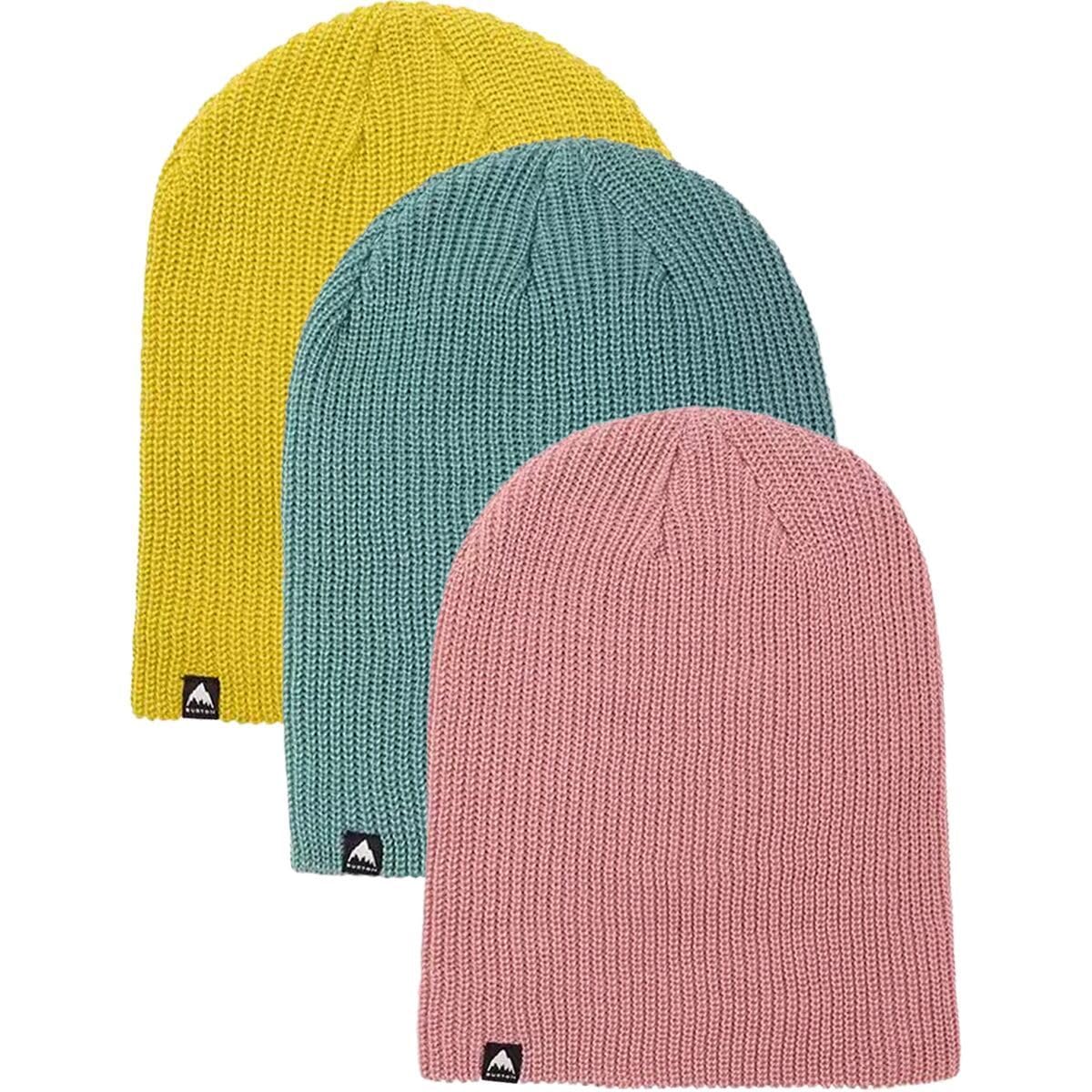 Burton Recycled DND Beanie (3 Pack), Rock Lichen/Sulfur/Powder Blush, One Size