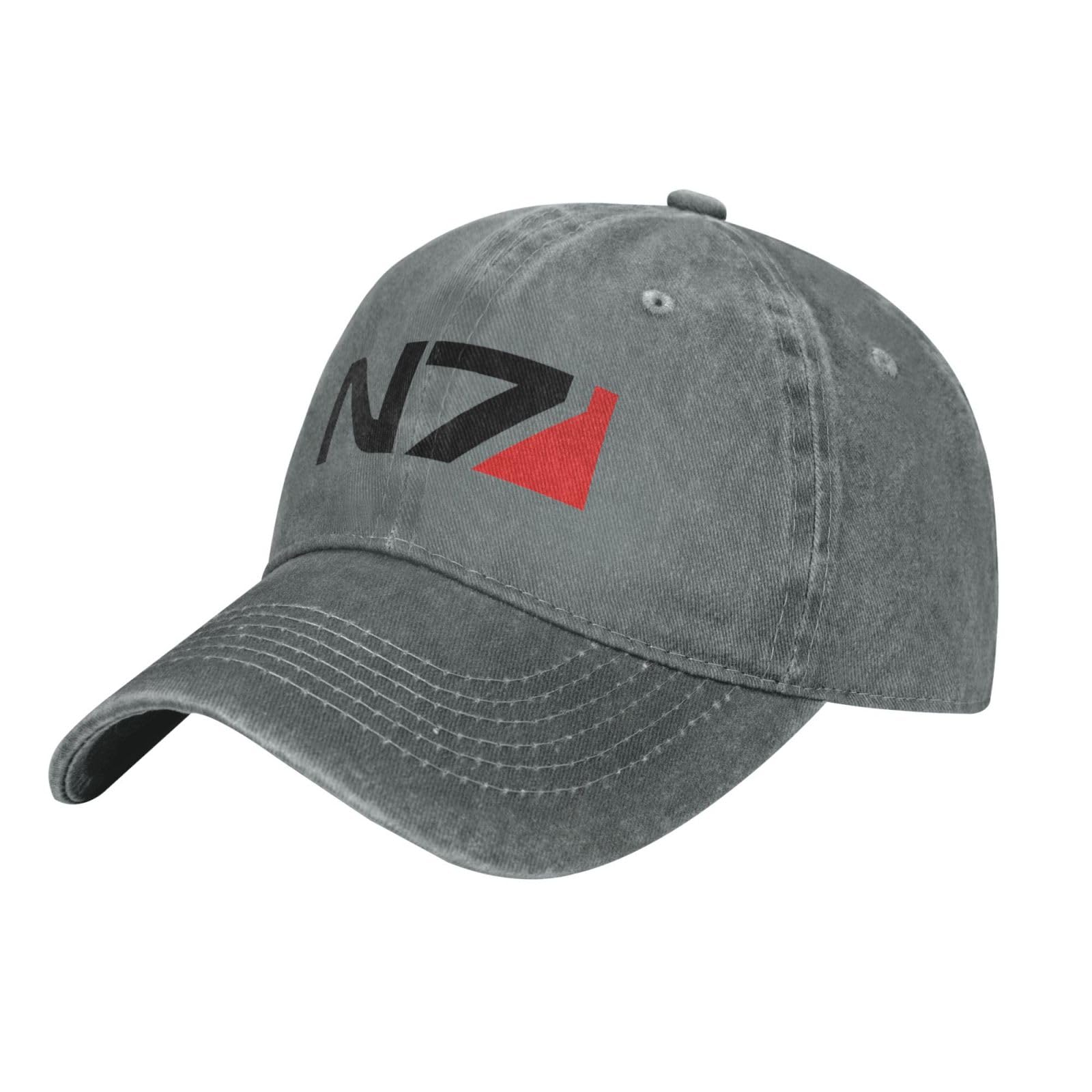 DPgUfPV Mass E-Ffect N7 Hat Adjustable Baseball Cap Cotton Cowboy Hats, Fashionable for Man Woman Gray