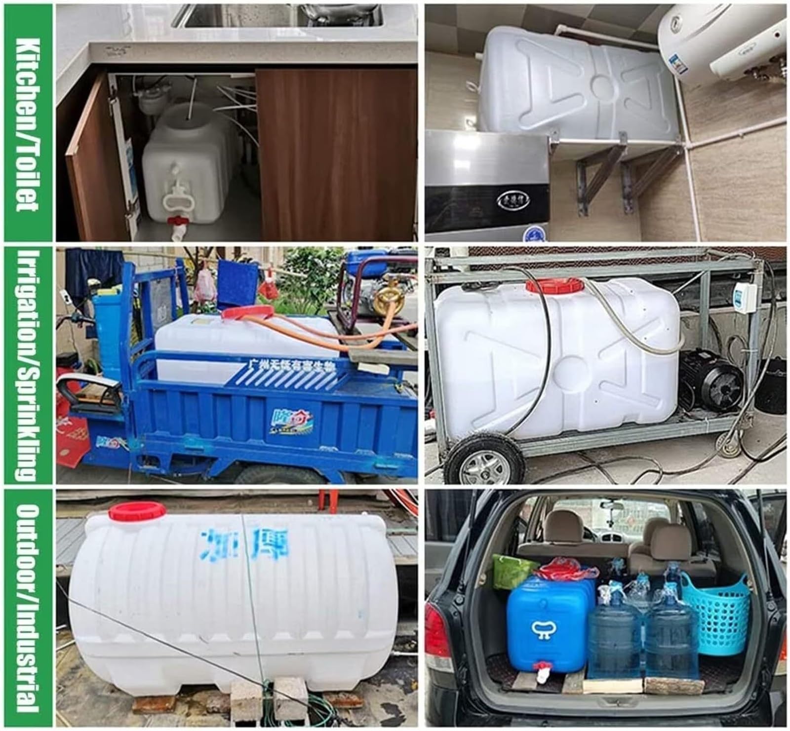 Zbiornik na wodę Zewnętrzny Duże Zbiorniki Przechowywanie wody Plastikowe Pojemniki Awaryjne magazynowanie wody, Zbiornik na wodę Przenośny kemping z kranem, kemping i piesze wycieczki
