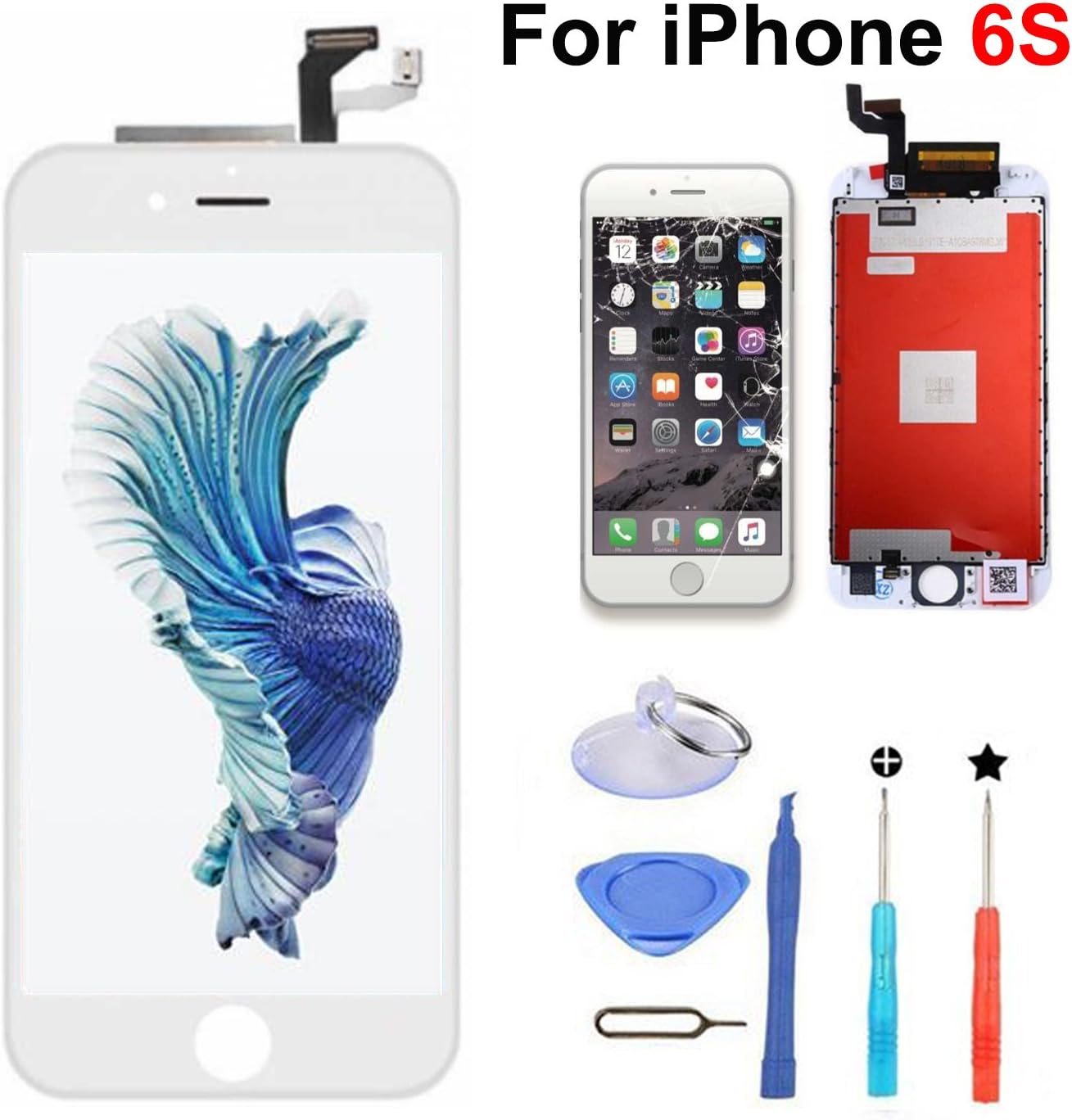 LCD Touch Screen Replacement for iPhone 6S with Digitizer Assembly+Tools (White)