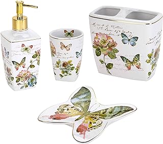 Avanti Linens - Vanity Set, Lotion Pump, Tumbler, Soap & Toothbrush Holder