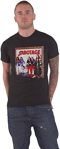 Black Sabbath Hombre Sabotage (Back Print) Slim Fit T-shirt Negro, Negro -