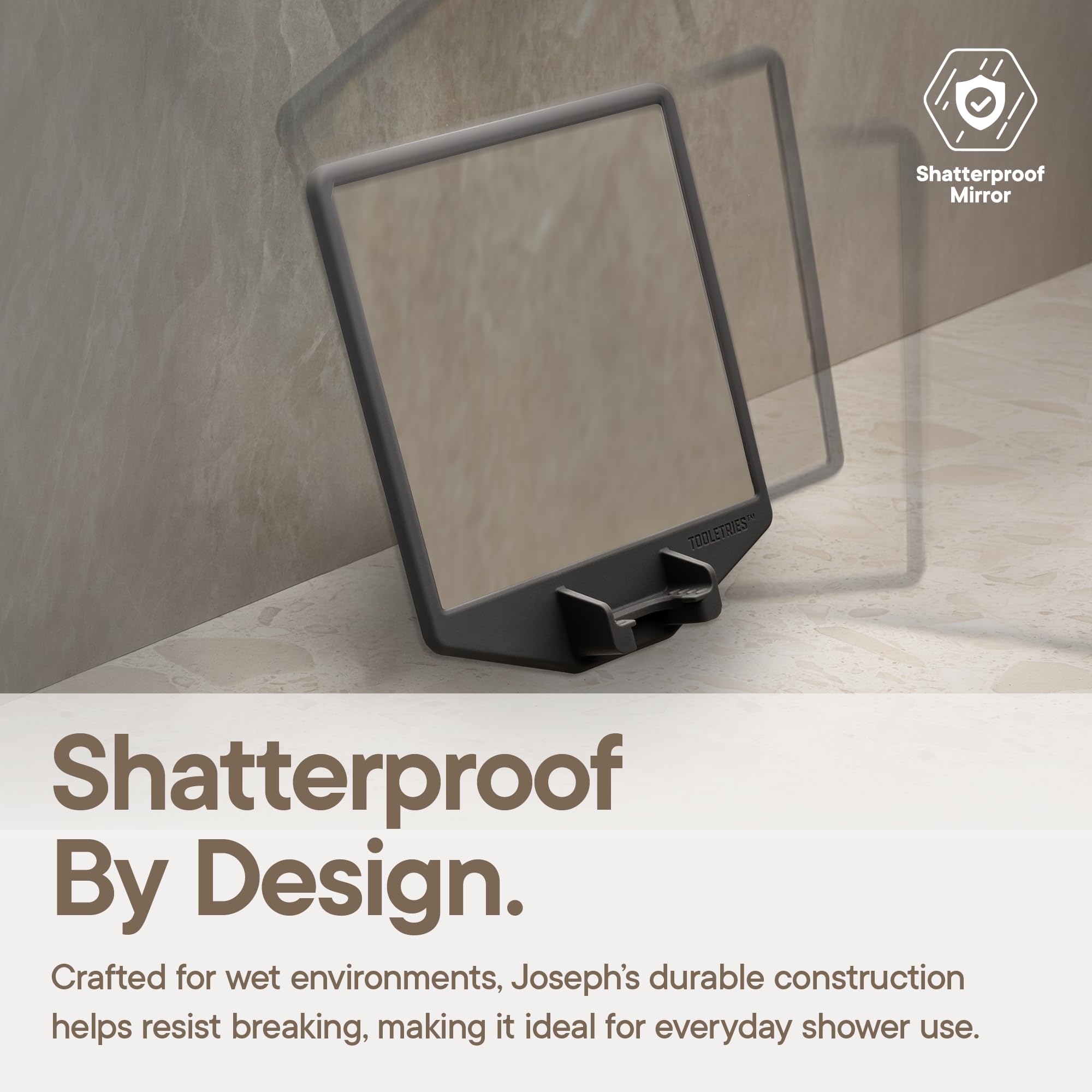 TOOLETRIES The Joseph Fog-Reducing Shower Mirror with Razor Holder