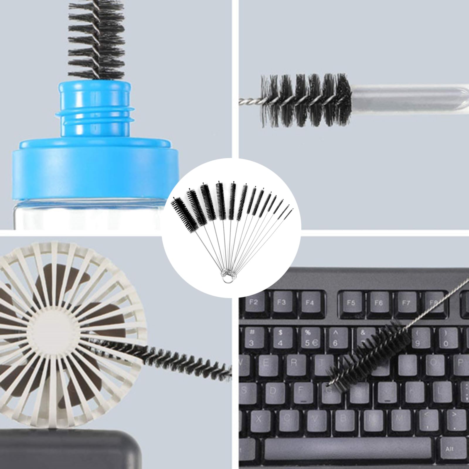 Cepillos para Tuberías 12 Piezas, Cepillo de Limpieza para Desagüe Flexible para Cocina y Baño