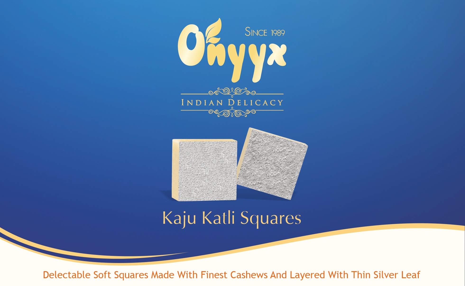 Onyyx Kaju Katli Squares- Kaju Barfi Burfi -100g