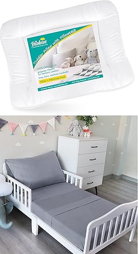 Juego de sábanas de 3 piezas para niños pequeños de 13 x 18 pulgadas acolchada con funda de almohada 100 % algodón y Biloban