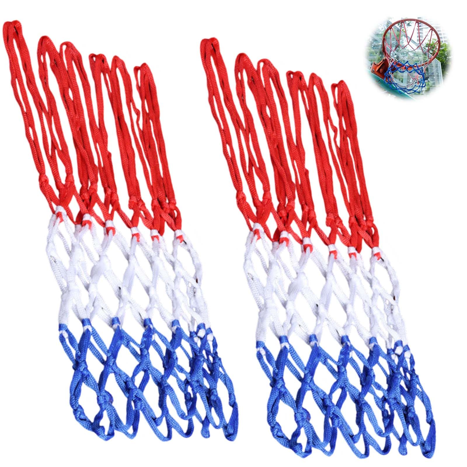 Lot de 2 filets de rechange professionnels de basket-ball, durables et résistants à toutes les conditions météorologiques, pour l'intérieur ou l'extérieur, en nylon, 12 boucles