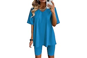 V-Neck Tunic and Biker Short Set for Women