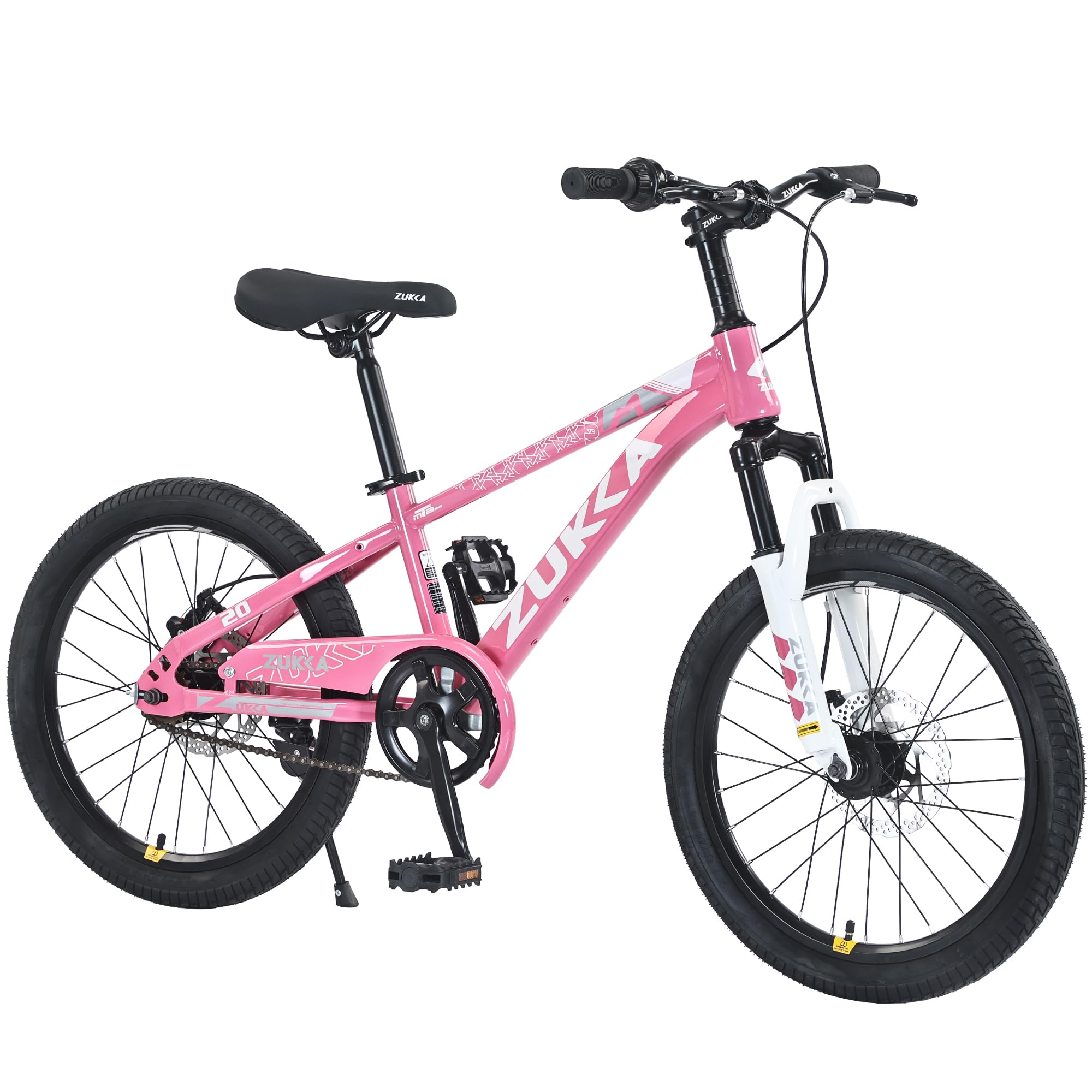 WEEROCK 20 Inch Kids Bike Mountain Bike for Boys Girls, Single Speed Steel Frame Child MTB Bicycle, Disc Brake Cycles for 6-10 Years Old Children, Pink