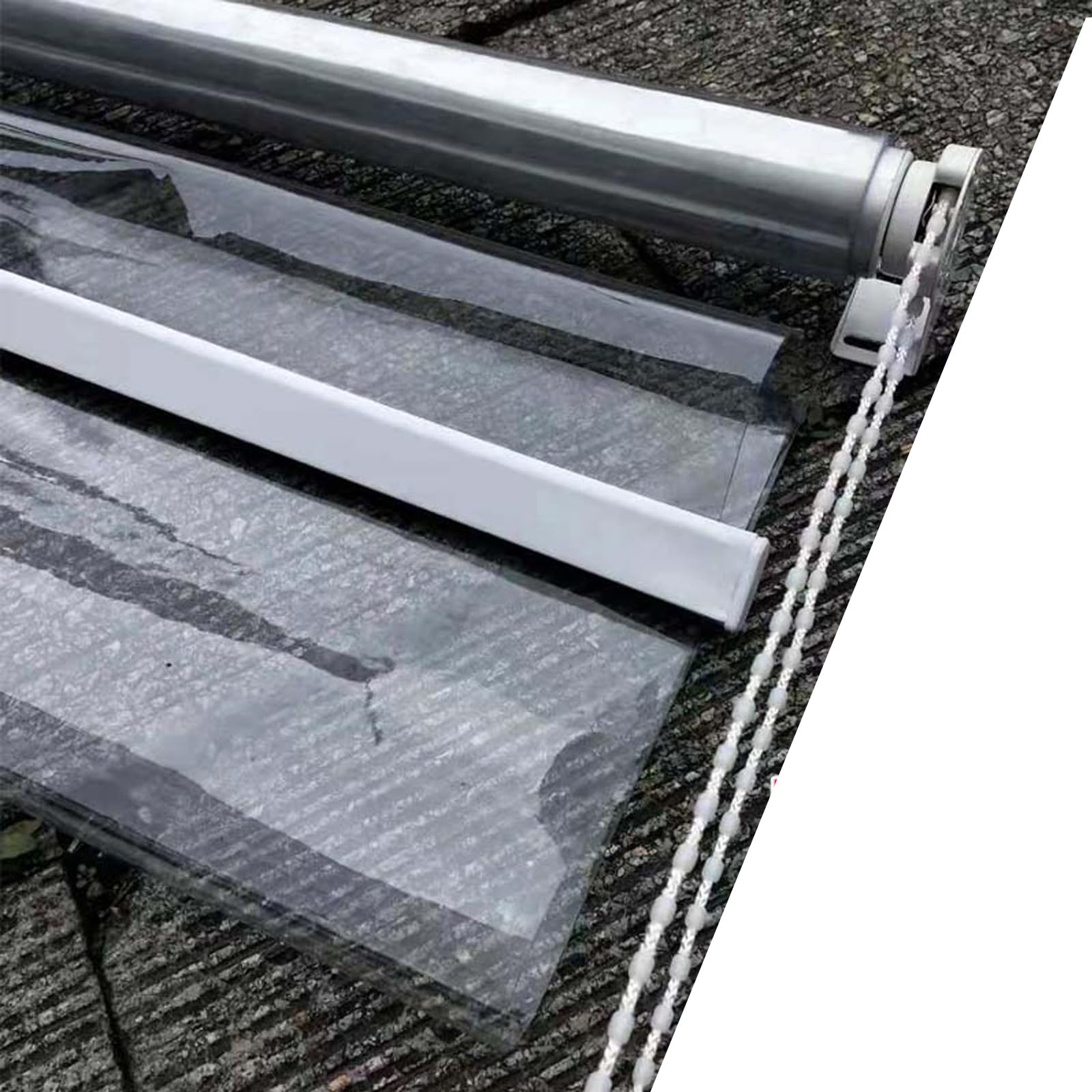 Zlovne Cortina a Prueba de Lluvia,Persiana Enrollable Transparente,Estor Enrollable para Balcón Jardín Patio,Toldo Vertical Prueba de Polvo a Protección UV Estores Enrollables (W110xH150cm/W43 xH59)