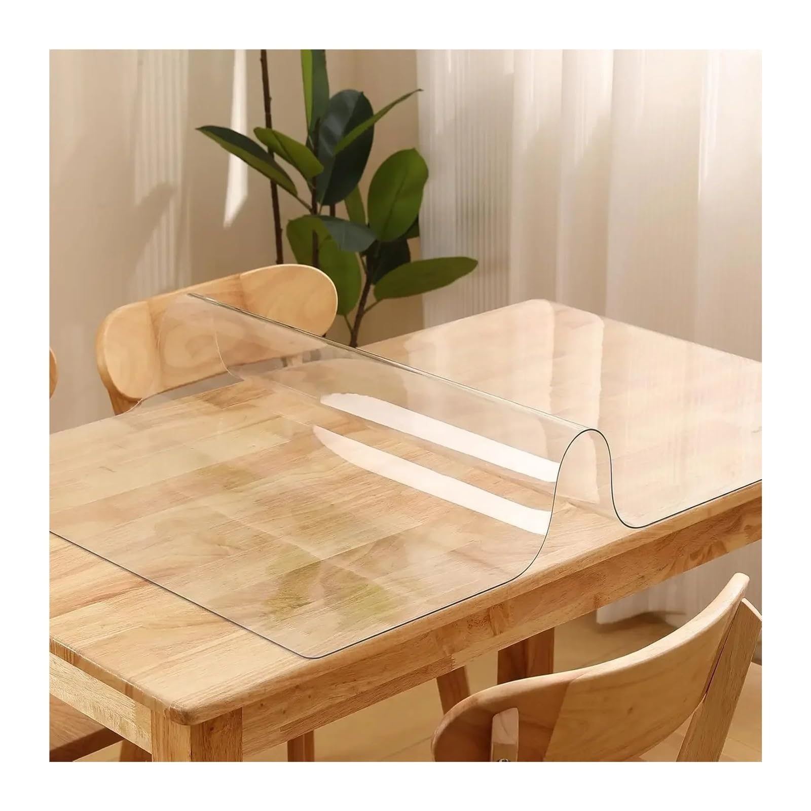 Clear Table Protector PVC Transparent Tablecloth With A Thickness, Heat-resistant, Waterproof, And Oil Resistant Dining Table Mat, 1pc(1.0mm,50cmx100cm)