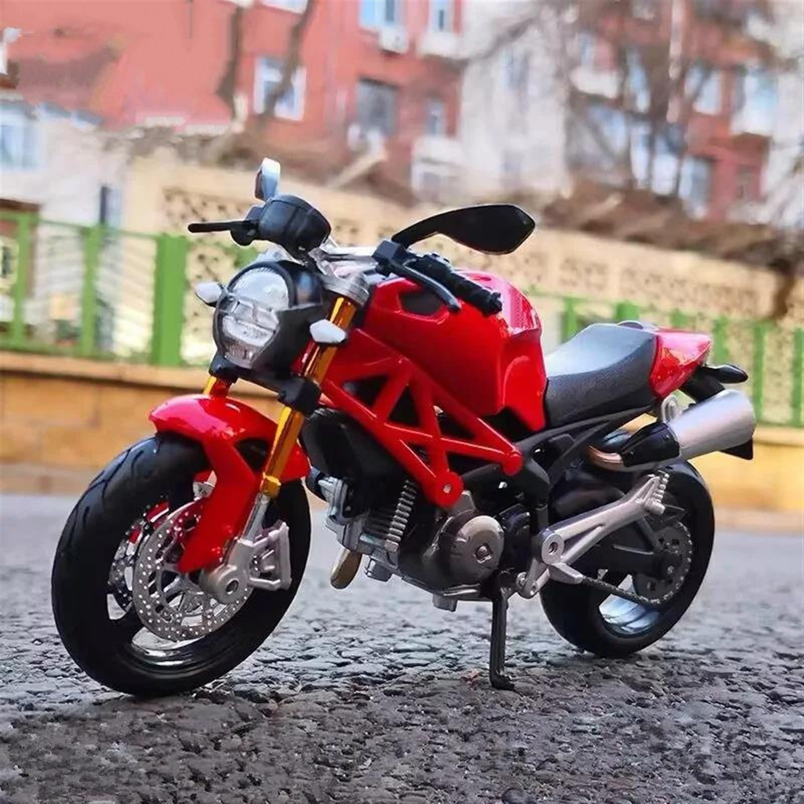 SEYXF Motorbike Toy 1/12 for Ducati 696Monster Motorcycle Model Diecast Metal Simulation Toy Gift(Red Retail Box)