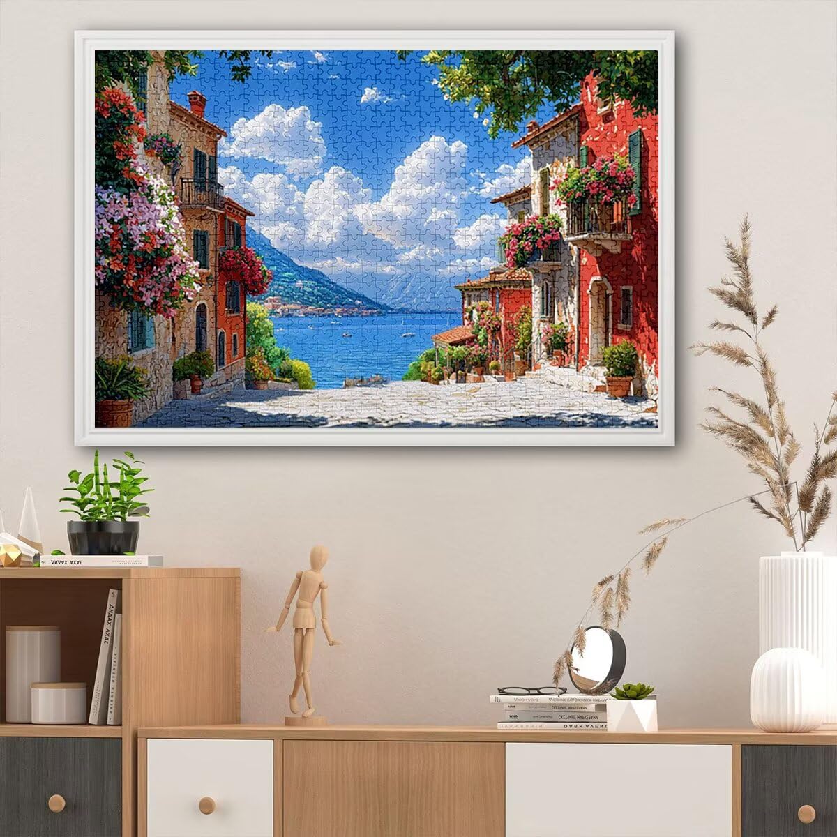 Puzzle 3000 elementów, Włochy, krajobraz, 3000 elementów, drewniane puzzle dla dorosłych, trudna łamigłówka, gra logiczna dla całej rodziny, drewniane puzzle do dekoracji salonu, na prezent, X-0