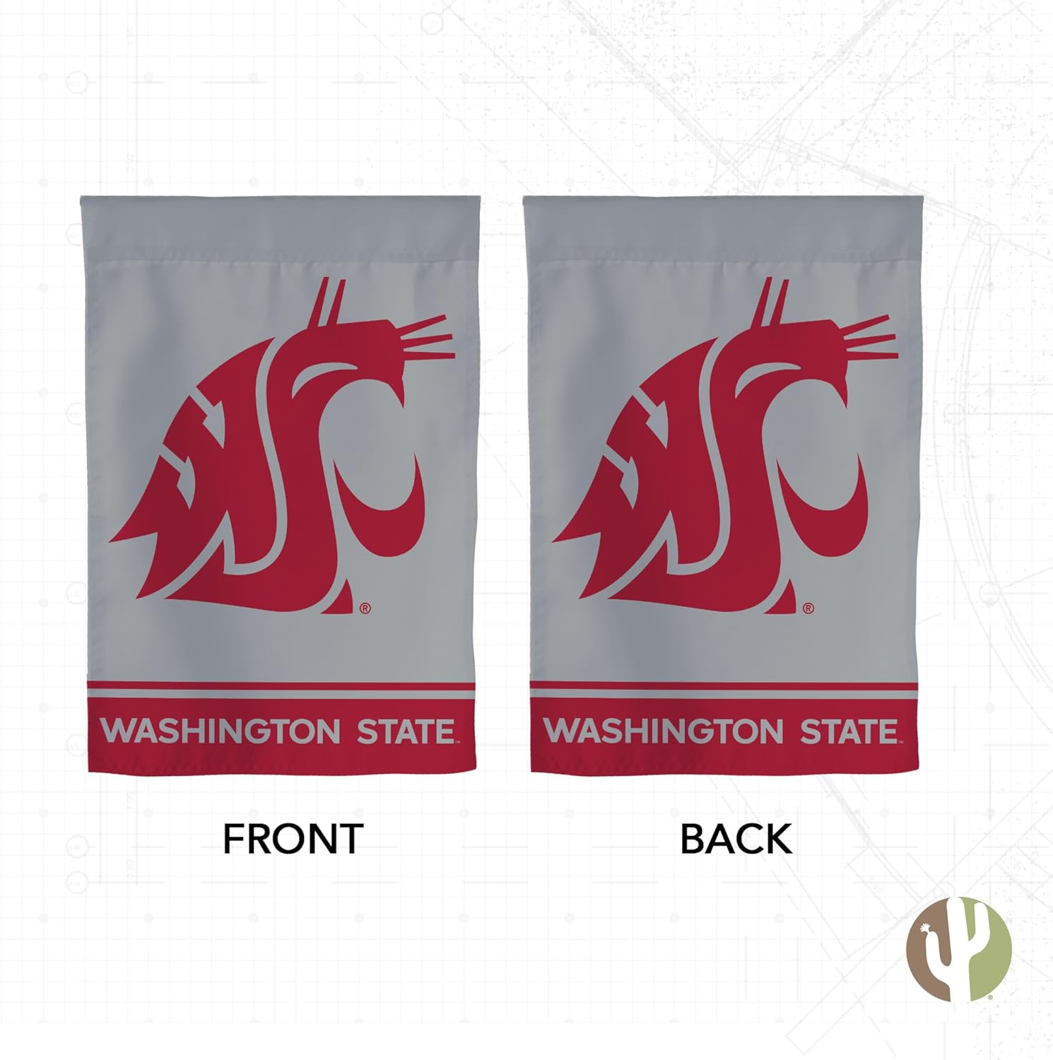 Desert Cactus Washington State University WSU Garden Flag – 19 x 12 inch Washington State Cougars Banner, For Outdoor Display and Events (Design B) - Image 2