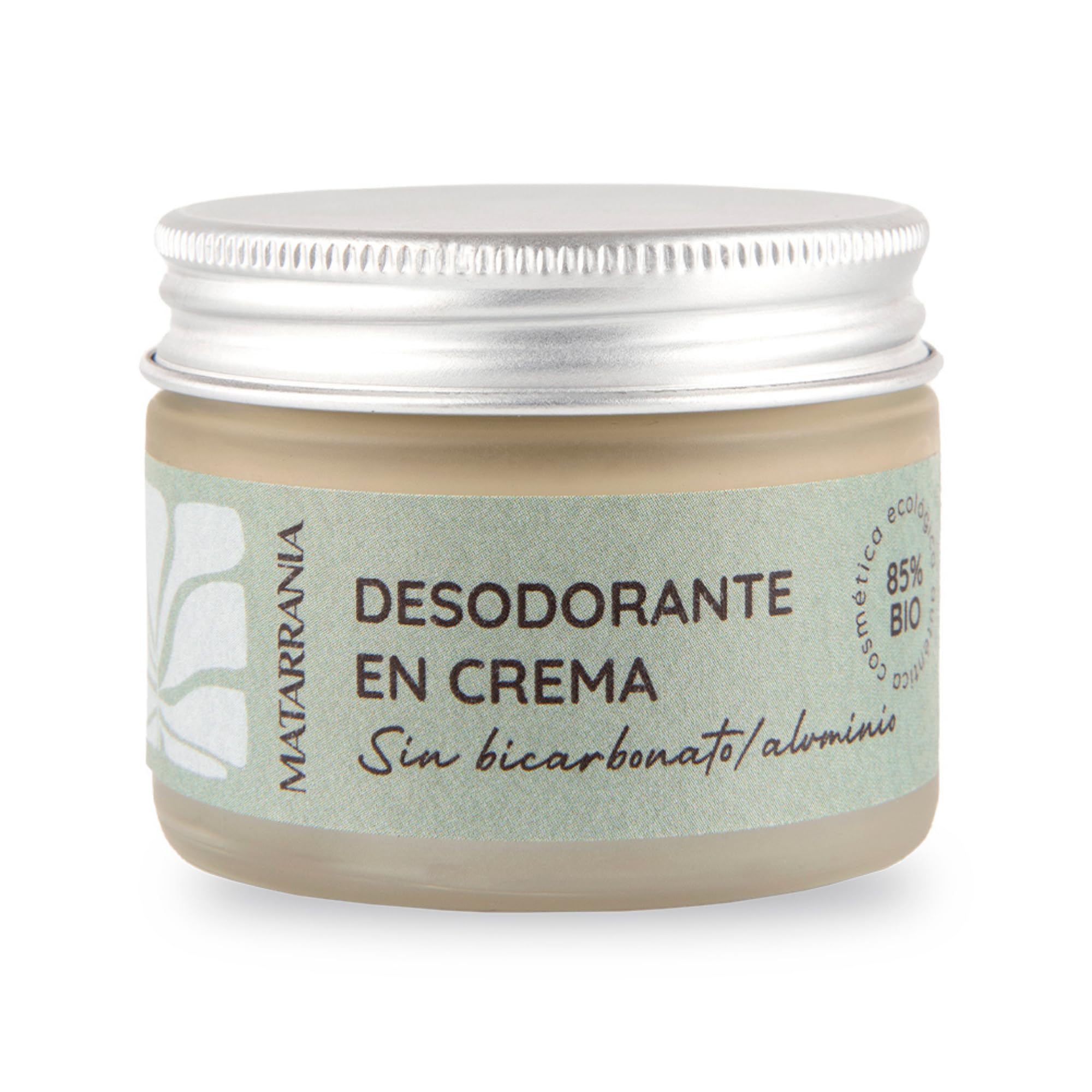 MATARRANIA Desodorante en Crema Natural Mujer/​Hombre 100% BIO Certificado, Sin Aluminio ni Bicarbonato, Piel Sensible, Absorbe Humedad y Permite Transpiración, Antibacteriano y Antifúngico