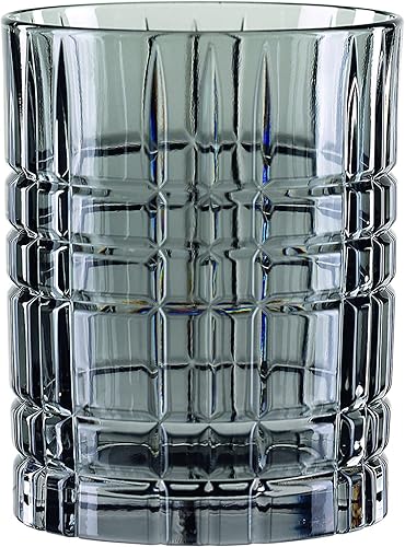Nachtmann Highland Tumbler, Smoke, Crystal Glass, 4-Inch, Drinking Cup for Fine Whiskies, Scotch, Cognac, and Rum, Rock Glasses, 12-Ounce, disponible en Yaxa Peru