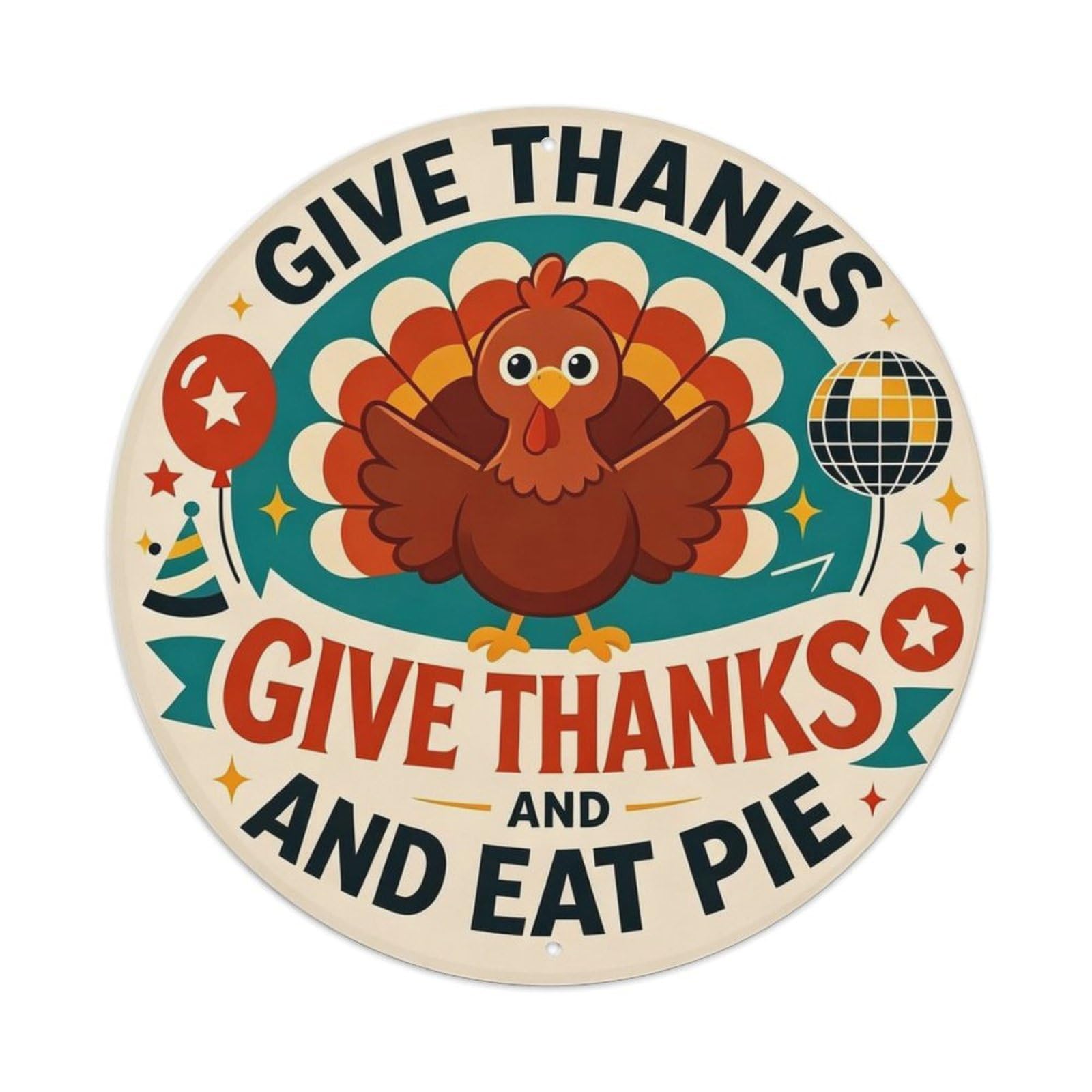 Vintage Thanksgiving Turkey Metal Tin Sign Plaque