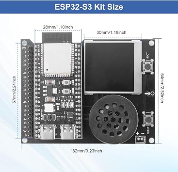 ESP32 S3 ESP-S3-Devkitc-1 N16R8 Motherboards with IPEX Interface + XiaoZhi Base Board ESP32 S3 Boards with WiFi Bluetooth 5.0 Type-C Interface Compatible with Arduino