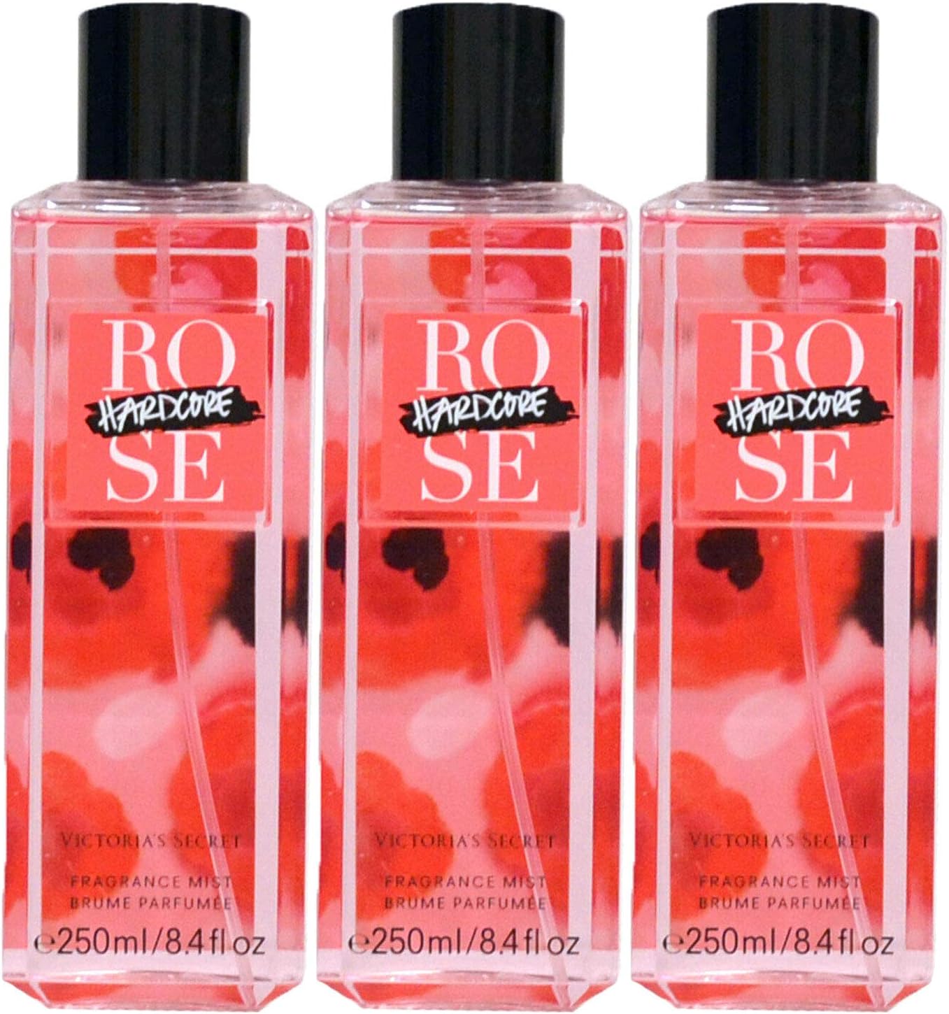 Lot of 3 Fragrance Mist 8.4 Fl Oz Each (Hardcore Rose)