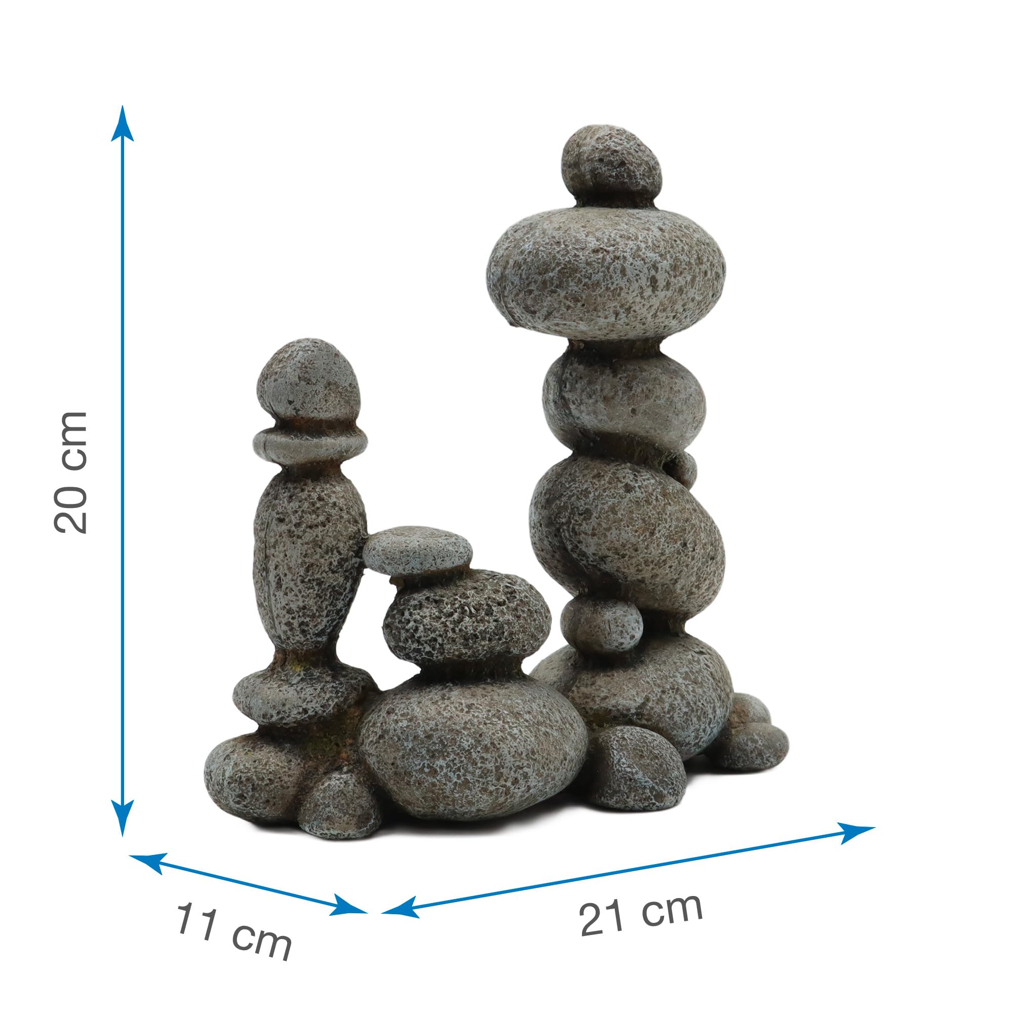Amtra Deko Pietre Zen Giapponesi Decorazione Acquari 20 * 21 * 11 cm | Resina atossica, Dipinto a mano, Rifugio nascondiglio, Accessorio ornamentale subacqueo