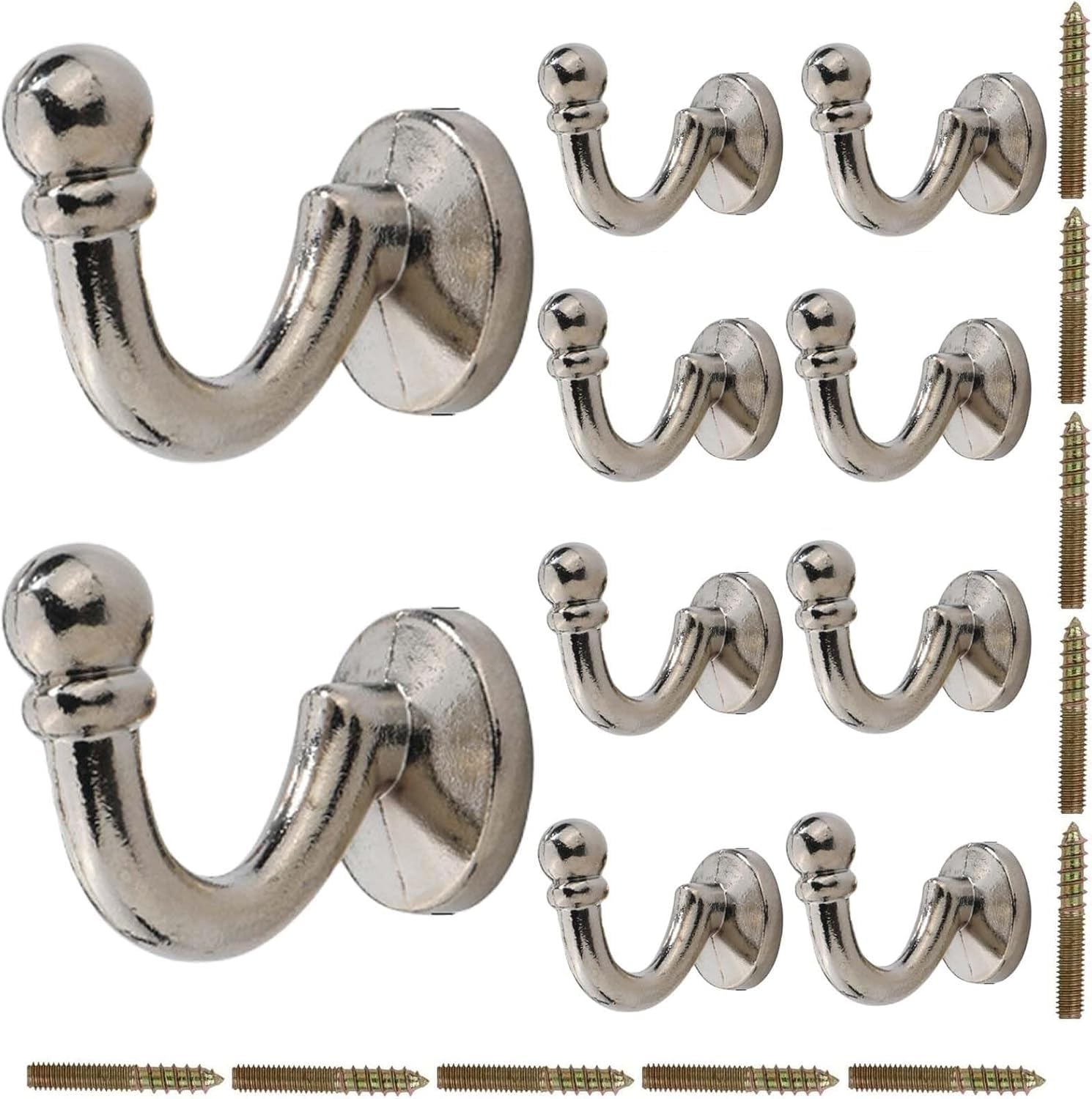 PAQWTYB Hooks, 10 Pack Retro Wall-Mounted Coat Hook Metal Hanger